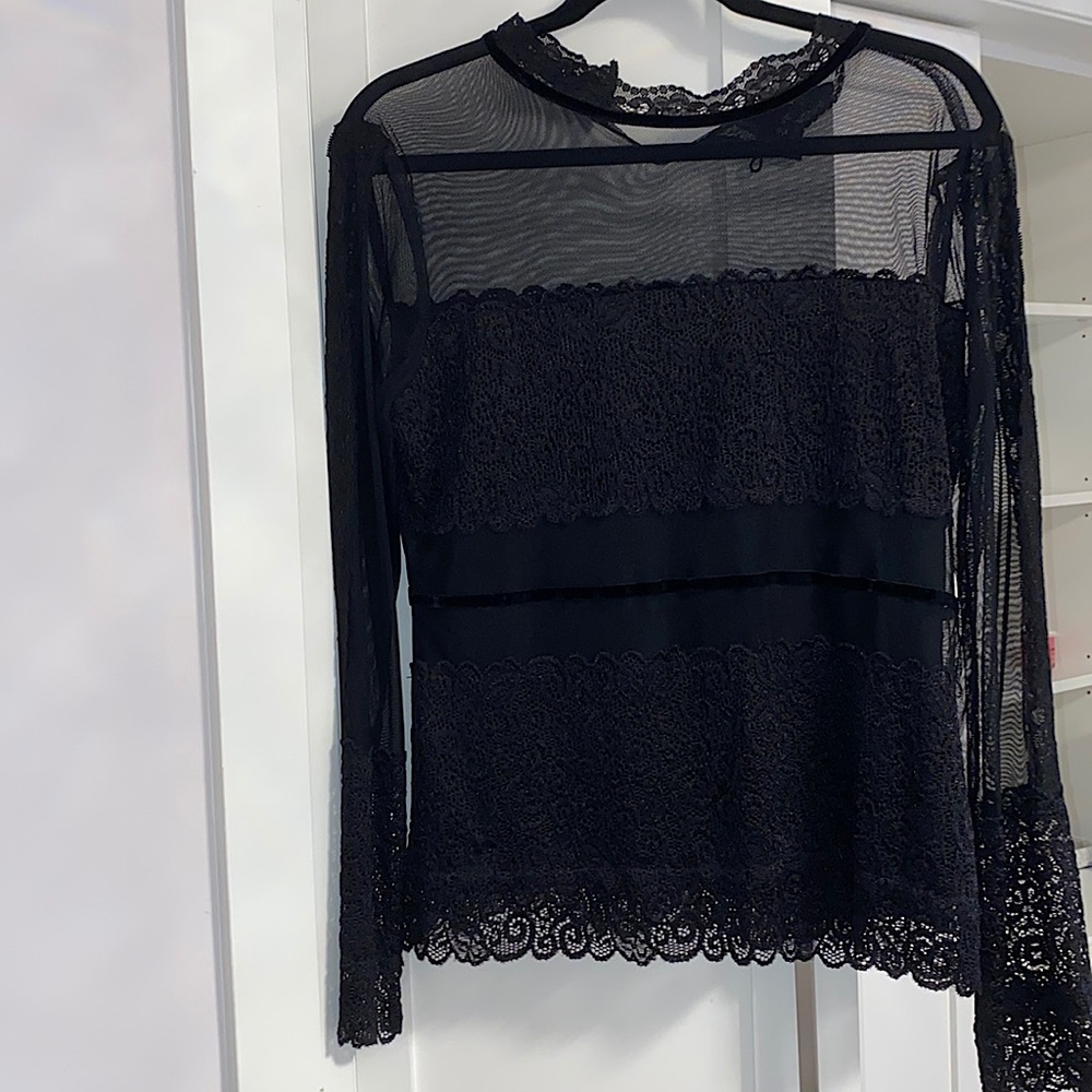 Lace and Mesh Dressy Top
